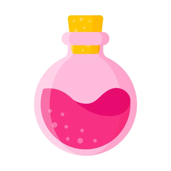 Poción Amor Botella Redonda Rosa Para Boda San Valentín Dibujos — Archivo Imágenes Vectoriales