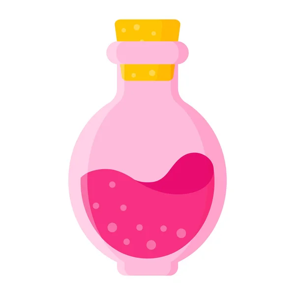 Poción Amor Botella Ovalada Rosa Para Boda San Valentín Dibujos — Archivo Imágenes Vectoriales