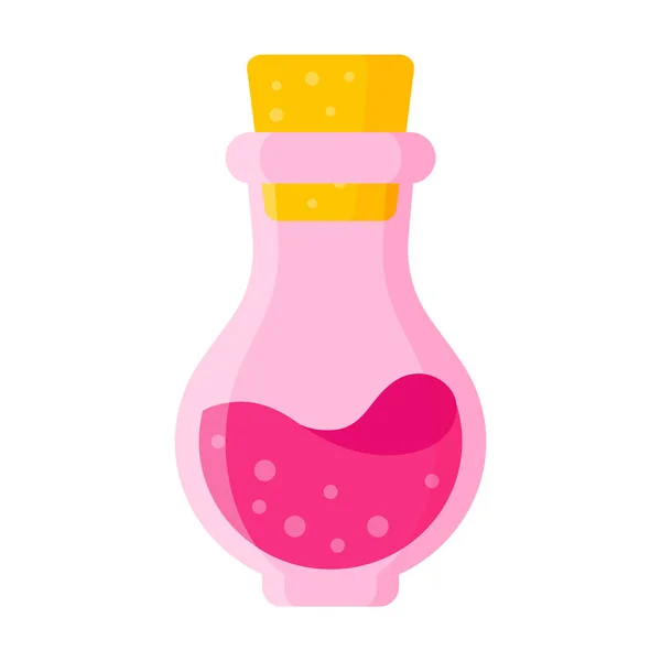 Poción Amor Botella Redonda Pequeña Rosa Para Boda Día San — Archivo Imágenes Vectoriales