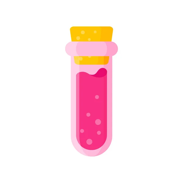 Eliksir Miłości Różowej Butelce Probówki Ślub Lub Walentynki Ilustracja Izolowanego — Wektor stockowy