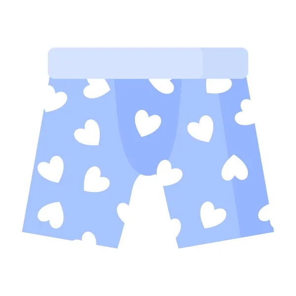 Culotte Boxer Blue Men Avec Cœur Concept Mode Illustration Isolée — Image vectorielle