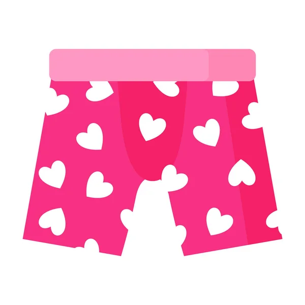 Pink Men Cuecas Boxer Com Corações Brancos Conceito Moda Desenho —  Vetores de Stock
