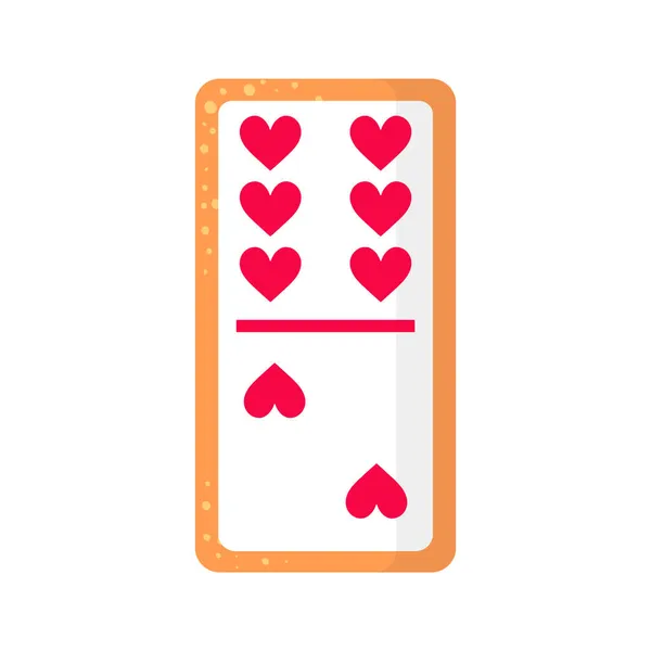 Domino Έξι Από Δύο Καρδιές Μπισκότο Οστών Καρδιά Για Την — Διανυσματικό Αρχείο