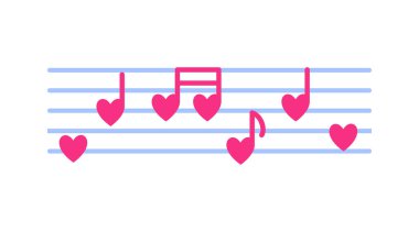 Yaşam ve kalp şeklinde notlar. Düğün ve sevgililer günü konsepti. Vektör karikatürü izole edildi.