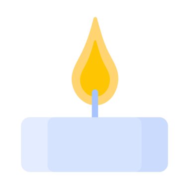 Mavi yuvarlak mum. Düğün ve sevgililer günü konsepti. Vektör karikatürü izole edildi.