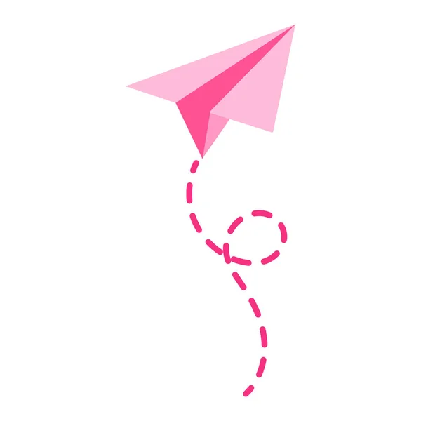 ピンクの折り紙の紙飛行機 結婚式とバレンタインデーのコンセプト — ストックベクタ