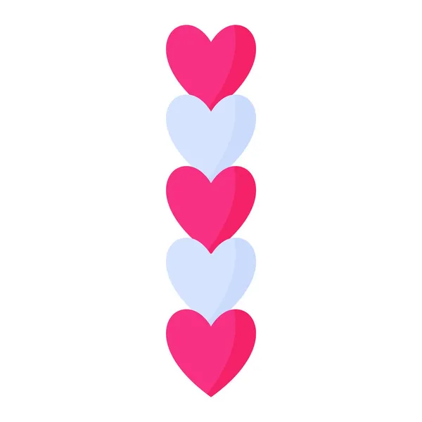 Coeurs Multicolores Concept Mariage Saint Valentin Illustration Isolée Dessin Animé — Image vectorielle