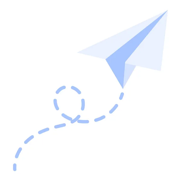 Avión Papel Origami Azul Concepto Boda San Valentín Dibujos Animados — Vector de stock