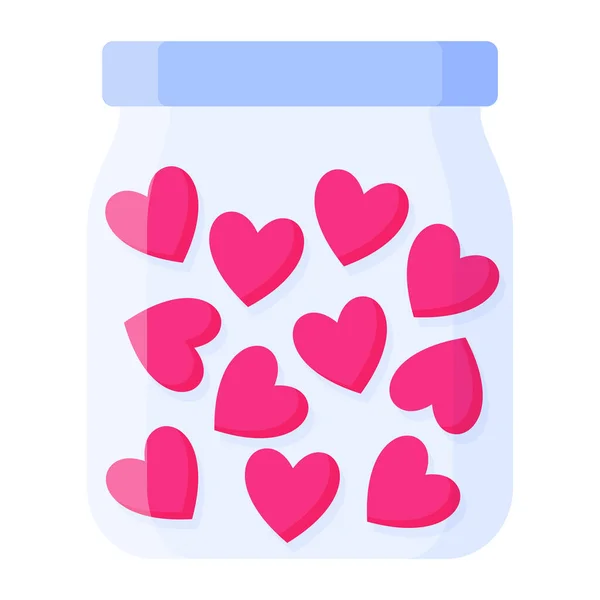 心を持った青い瓶 結婚式とバレンタインデーのコンセプト ベクトル漫画分離イラスト — ストックベクタ