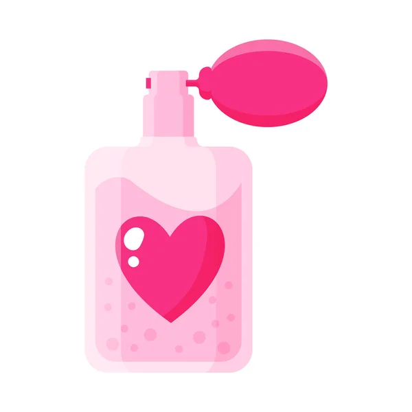 Perfume Eau Toilette Con Corazón Concepto Boda San Valentín Dibujos — Vector de stock