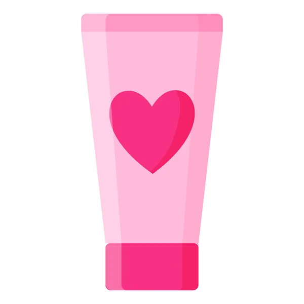 Tubo Crema Con Corazón Concepto Boda San Valentín Dibujos Animados — Vector de stock