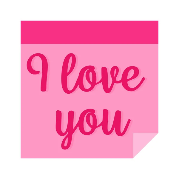 Roze Sticker Met Woorden Die Van Hou Bruiloft Valentijnsdag Concept — Stockvector