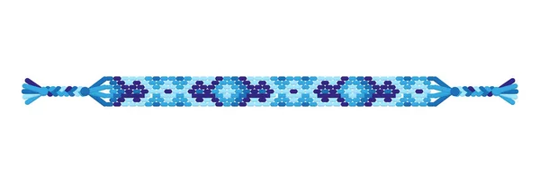 Vector Veelkleurige Handgemaakte Hippie Vriendschap Armband Van Blauwe Draden Macrame — Stockvector