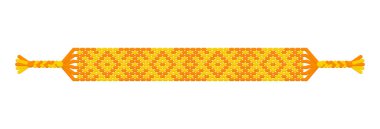 Sarı ve turuncu ipliklerden oluşan el yapımı bir bilezik. Makrame normal desen.