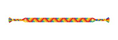 Vector rainbow lgbt triangle hippie friendship bracelet of threads. Macrame normal pattern. Pride parade, LGBT and free love. clipart