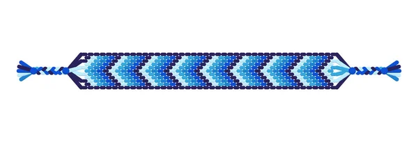 Pulsera Amistad Hippie Hecha Mano Color Vectorial Hilos Azules Patrón — Archivo Imágenes Vectoriales