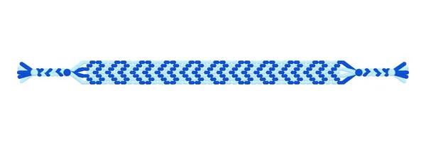 青い糸のベクトル手作りヒッピー友情のブレスレット 通常のパターンをマクラメ — ストックベクタ