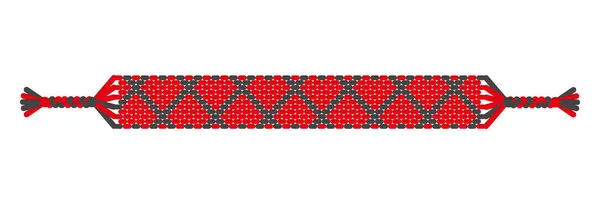 Vector Boho Love Pulsera Amistad Hippie Hecha Mano Hilos Rojos — Archivo Imágenes Vectoriales