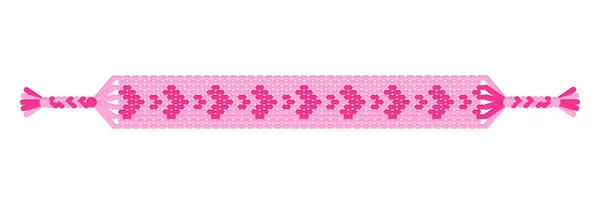 Vector Boho Handgemaakte Hippie Vriendschap Armband Van Karmozijnrode Draad Macrame — Stockvector