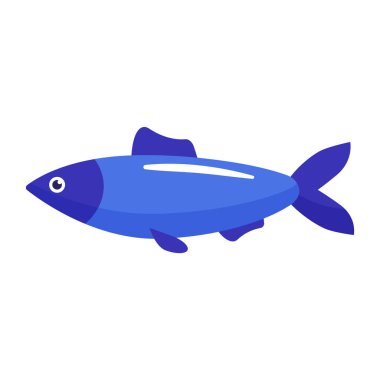 Vektör çizgi filmi taze deniz ya da nehir balığı. Çevre gıda alışverişi.