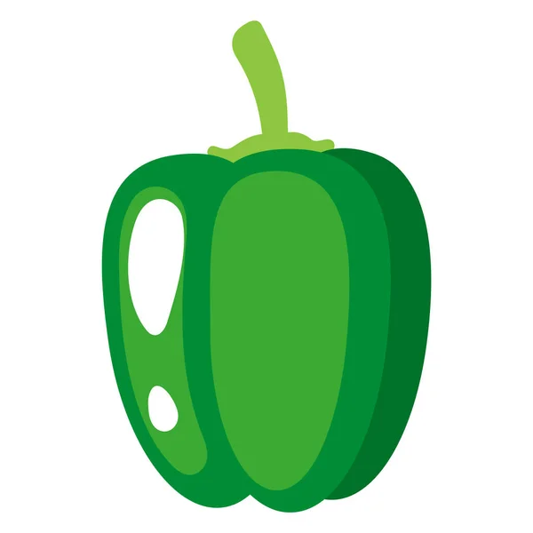 Vector Cartoon Frischer Grüner Paprika Gemüse Öko Lebensmittel Einkaufen — Stockvektor