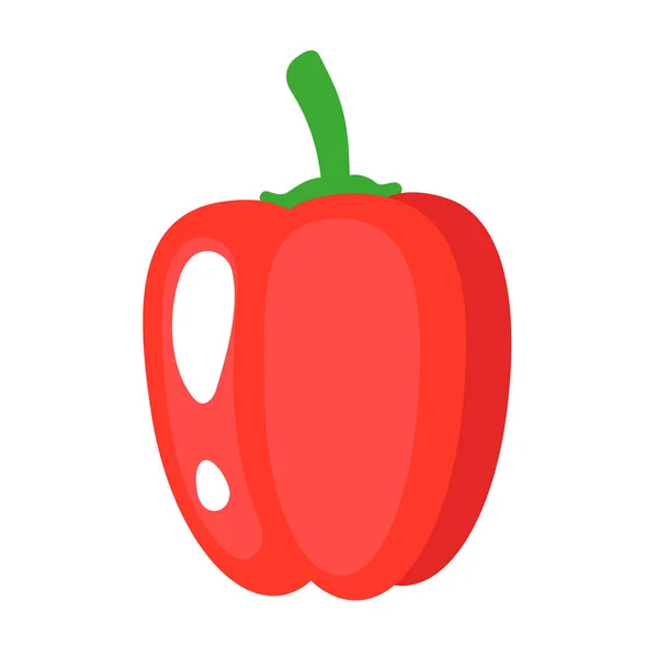 Caricature Vectorielle Fraîche Poivron Rouge Légume Achats Aliments Écologiques — Image vectorielle