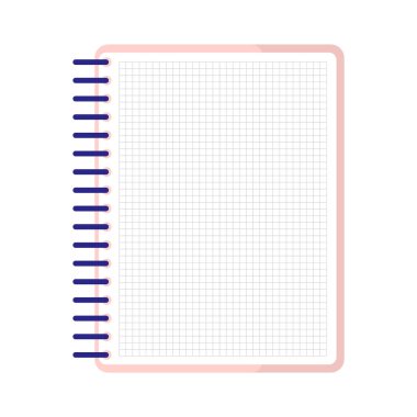 Vektör karikatürü açık kareli defter. Okula geri dön.