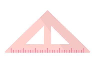 Vektör karikatür sağ üçgen cetvel. Okula geri dön..