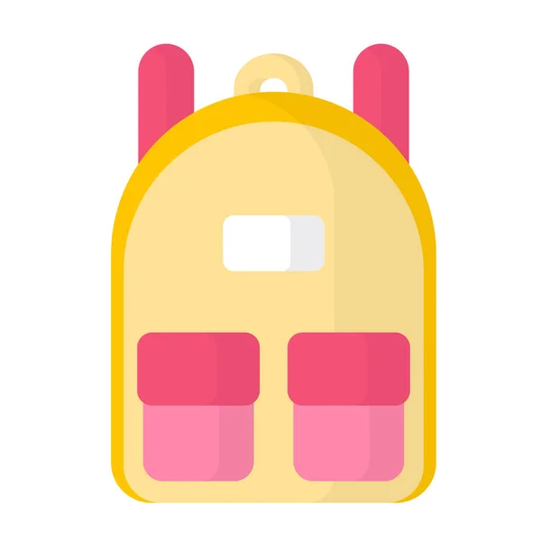 矢量漫画粉色和黄色学校背包 回学校去 — 图库矢量图片