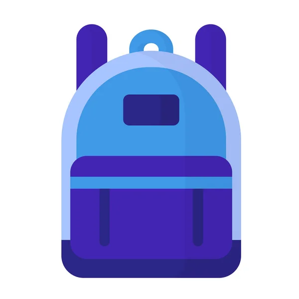 带口袋的向量卡通蓝色学校背包 回学校去 — 图库矢量图片