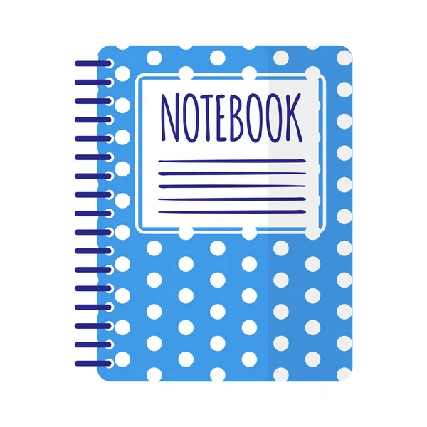 Vector Cartoon Blue Polka Dot Musical Notebook Volta Escola — Vetor de Stock