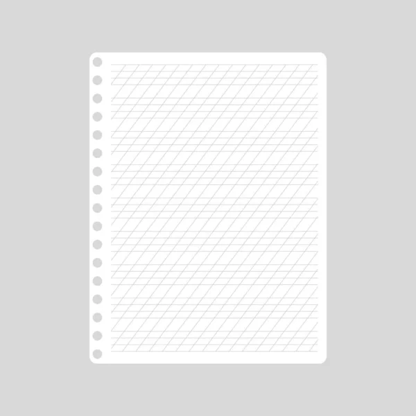 Folhas Branco Desenho Animado Vetorial Caderno Caligrafia Volta Escola — Vetor de Stock