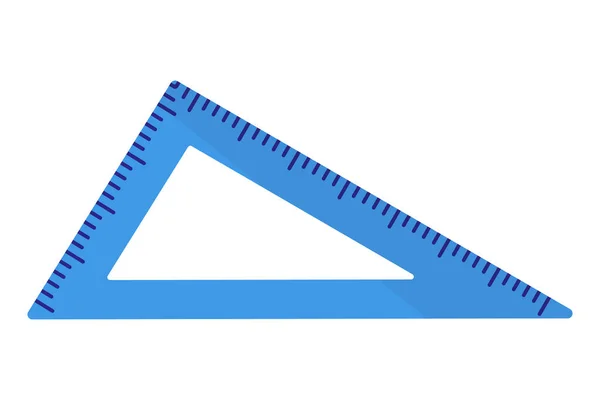 Vector Dibujos Animados Azul Regla Triangular Derecha Regreso Escuela — Vector de stock
