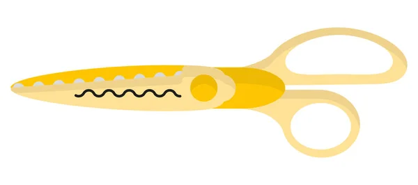 Vektorové Kreslené Žluté Dekorativní Nůžky Zpátky Školy — Stockový vektor