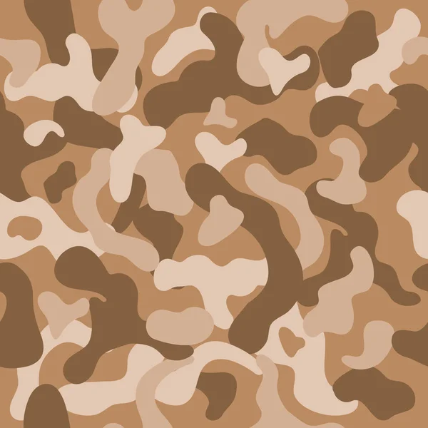 陸軍砂漠カーキ迷彩のベクトルシームレスパターン ウェブ デザインのための軍事概念テンプレート — ストックベクタ