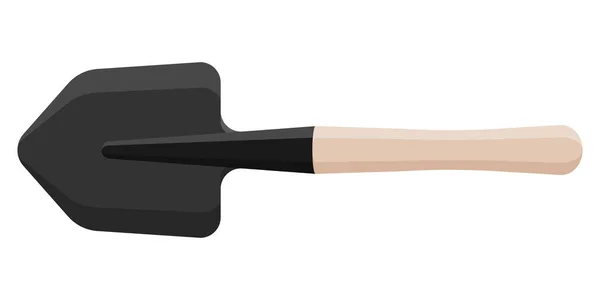 Небольшая Армейская Тактическая Штыковая Пехотная Лопата Деревянной Ручкой Туристическое Оборудование — стоковый вектор