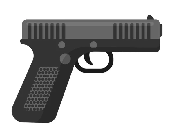 Black Metal Officer Pistol Concept Terrorism War Use Military Firearms — Stock Vector