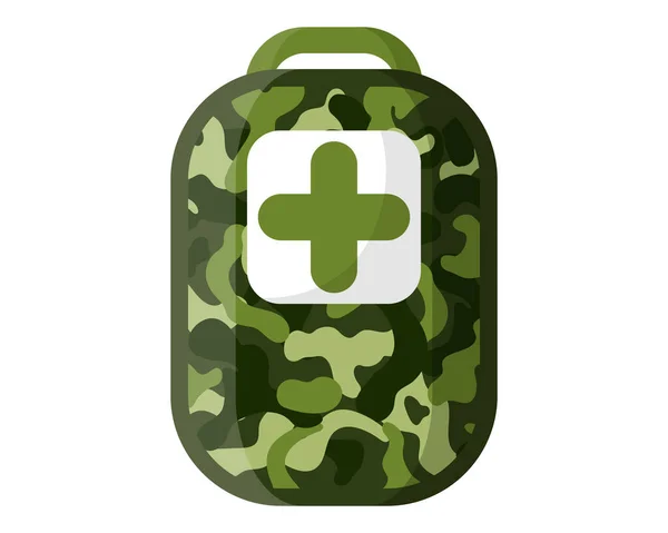 Voják Vojenské Zelené Olivové Khaki Maskování Lékárnička Nebo Taška Vojenský Royalty Free Stock Ilustrace