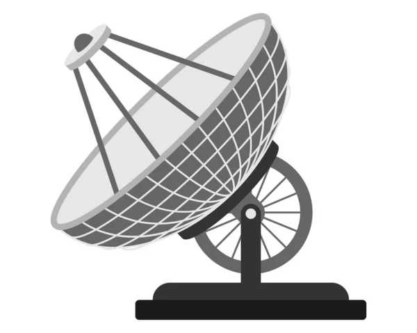 Grande Antenna Parabolica Antenna Radar Parabola Militare Trasmissione Comunicazione Difesa — Vettoriale Stock