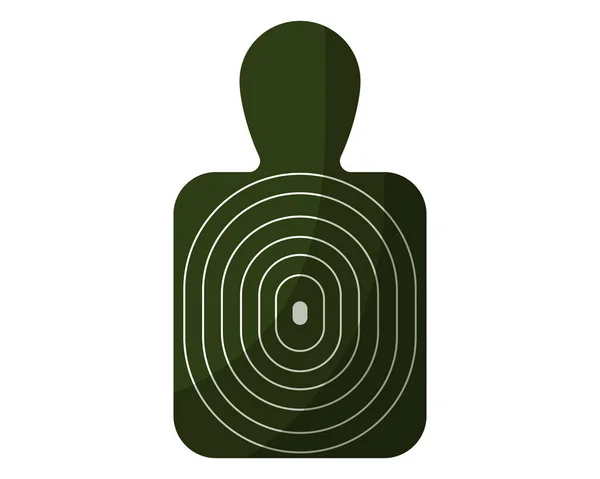 Mann Silhouette Gewehr Zielscheiben Schießen Oder Zielscheibe Der Frontansicht Zielerreichungskonzept — Stockvektor
