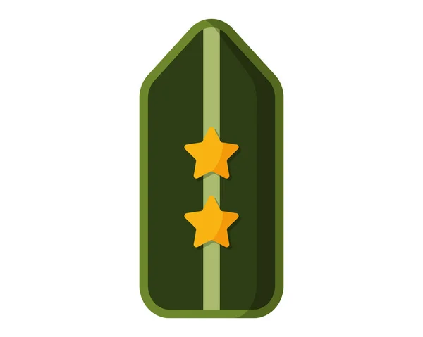 Insigne Épaule Grade Militaire Vert Sangle Chevron Soldat Armée Signe — Image vectorielle