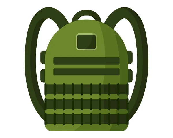 Sac Dos Militaire Touristique Vert Kaki Avec Imprégnation Résistante Eau — Image vectorielle