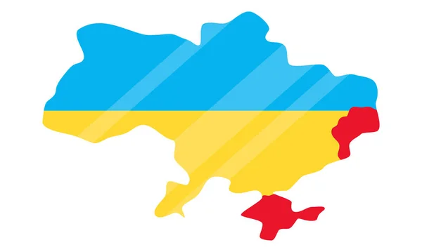 Mapa Hranice Ukrajiny Během Útoku Ruské Federace Ukrajinská Ruská Válka — Stockový vektor