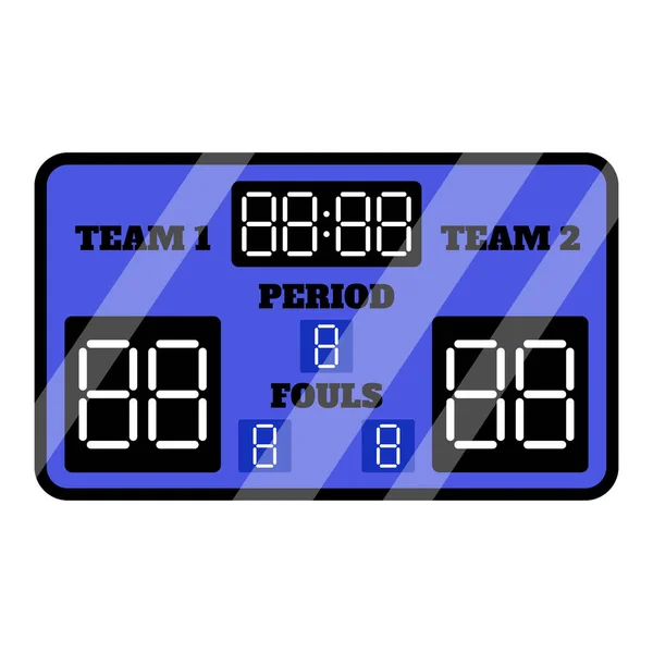 Electronic Scoreboard 3X3 Basketball Sport Equipment Summer Games Vector Cartoon — Vetor de Stock