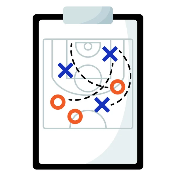 Coach Tablet Strategy 3X3 Basketball Sport Equipment Summer Games Vector — Vetor de Stock