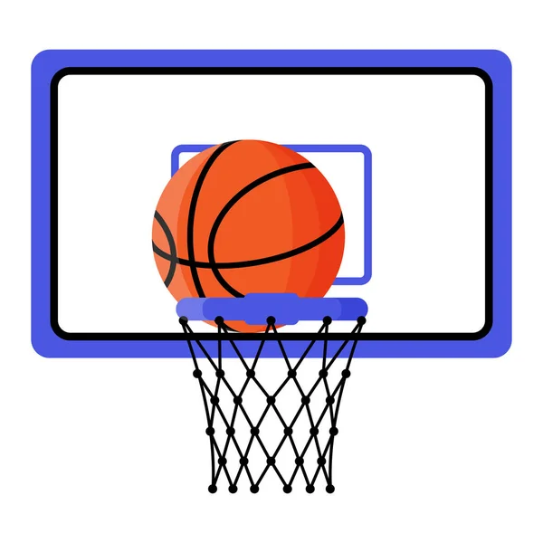 Basketball Ball Hoop 3X3 Basketball Sport Equipment Summer Games Vector — Vetor de Stock