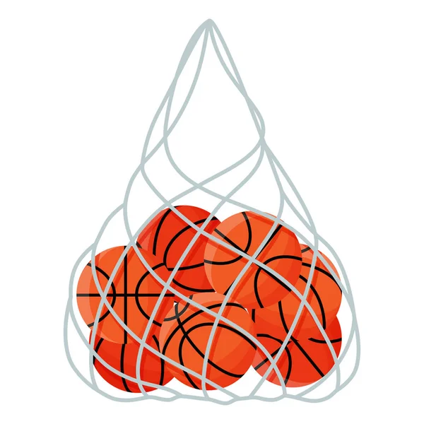 Basketball Balls Net 3X3 Basketball Sport Equipment Summer Games Vector — Vetor de Stock