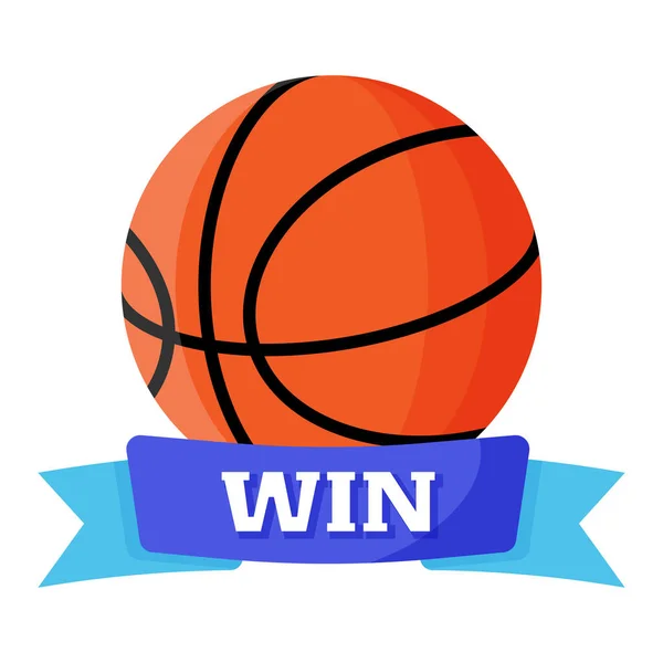 Basketball Ball Winner Ribbon 3X3 Basketball Sport Equipment Summer Games — Vetor de Stock