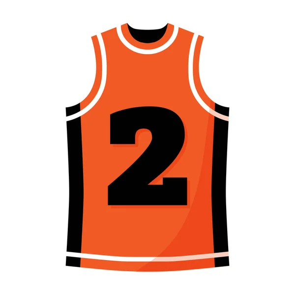 Player Uniform Orange Jersey Number 3X3 Basketball Sport Equipment Summer — Vetor de Stock