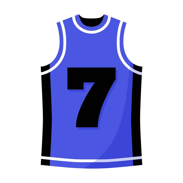 Player Uniform Blue Jersey Number 3X3 Basketball Sport Equipment Summer — Vetor de Stock